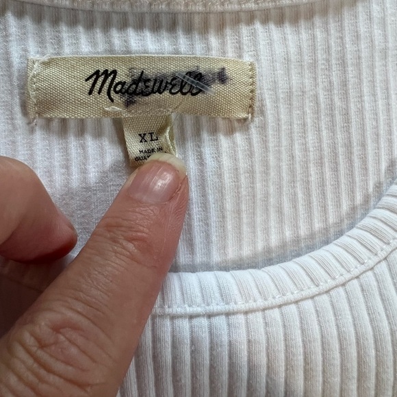 Madewell | Highneck Tank in Sleekhold | Ribbed | Tank Top| White | XL - Picture 2 of 7